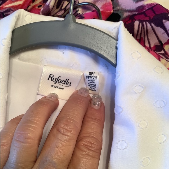 Blazer white size SP  WT 86$ tag by Rafaella button front /hanky. Cotton - Picture 9 of 15